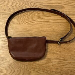 Fossil Tan Leather Waist Bag
